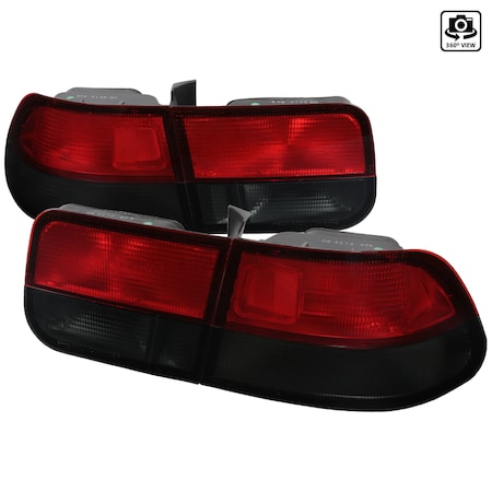 Spec-D Tuning 96-00 Honda Civic Tail Lights Red Smoke Lens Coupe Model LT-CV962RG-RS